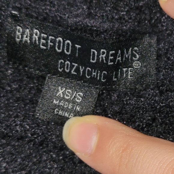 Barefoot Dreams Cozy Chic Lite Black Open Long Sleeve Super Soft Cardigan - Picture 7 of 9